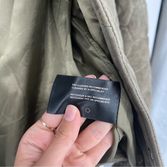Blank NYC Over The Moon Green Goat Leather Suede Classic Quilted Jacket XL NWT - Picture 8 of 10